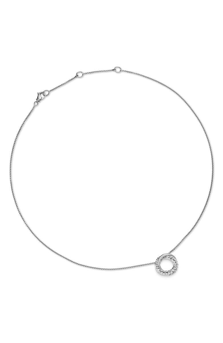 David Yurman Crossover Mini Pendant Necklace with Diamonds, Alternate, color, Silver/ Diamond