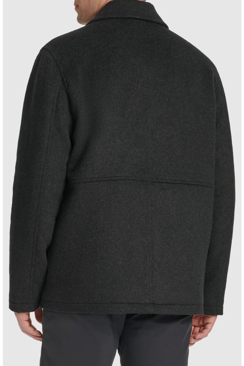 Felt Zip Front Shirt Jacket, Alternate, color, CHARCOAL