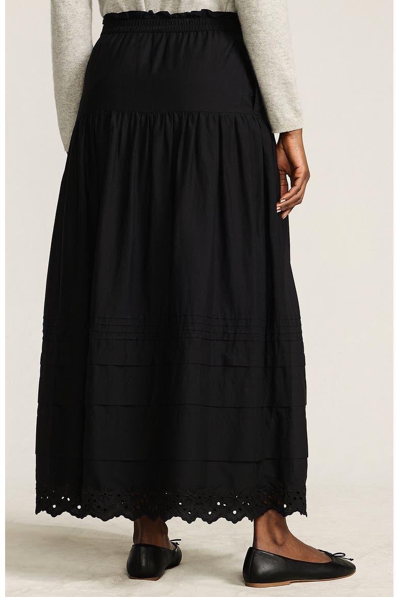 Voile Tiered Eyelet Maxi Skirt, Alternate, color, Black