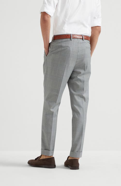 Brunello Cucinelli Prince Of Wales Trousers In Grey