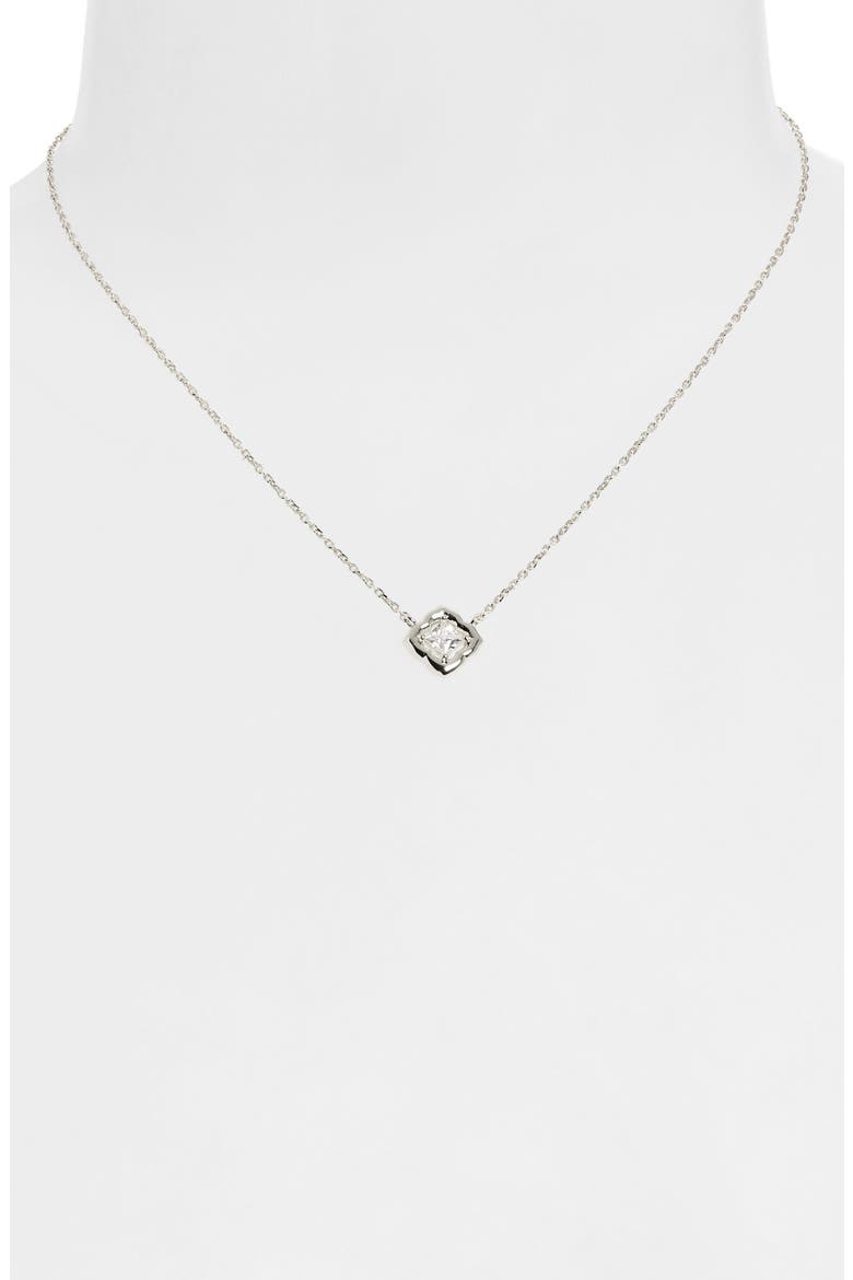 The Mallory Short Pendant Necklace, Alternate, color, RHODIUM MTEAL