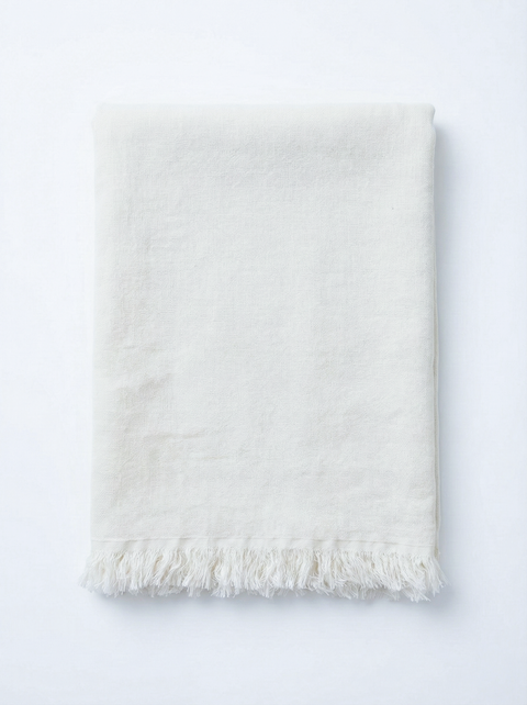 Reversible Linen Fringe Throw