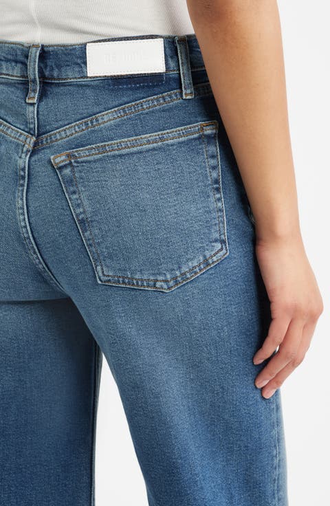High Waist Crop Wide Leg Jeans