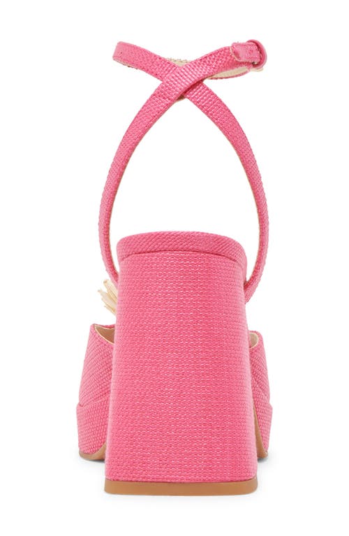 Dolce Vita Paulos Platform Sandal In Pink Raffia