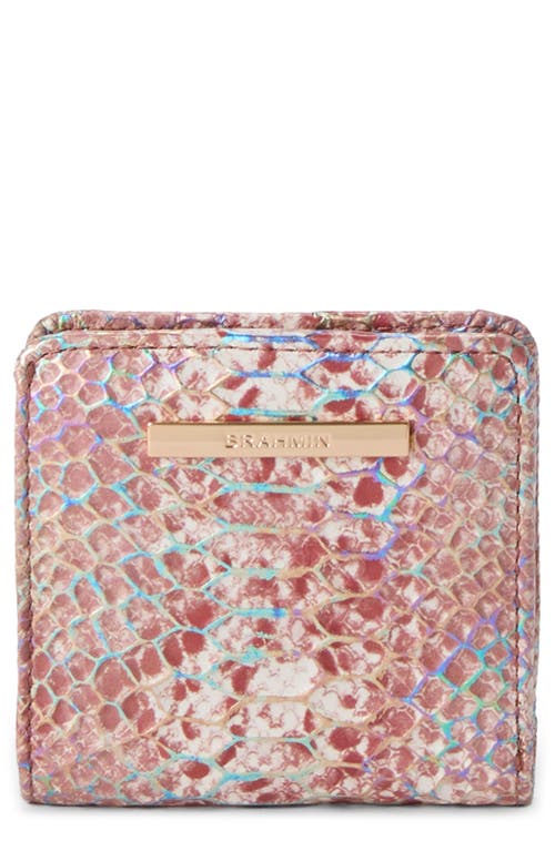 Brahmin Jane Snake Embossed Leather Bifold Wallet in Pink Multi 