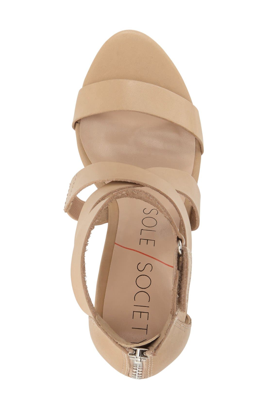 'Sabina' Block Heel Sandal, Alternate, color, OLD NATURAL/ BROWN