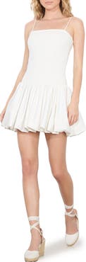Alice + Olivia Arden Smocked Drop Waist Bubble Hem Minidress