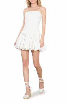 Alice + Olivia Arden Smocked Drop Waist Bubble Hem Minidress