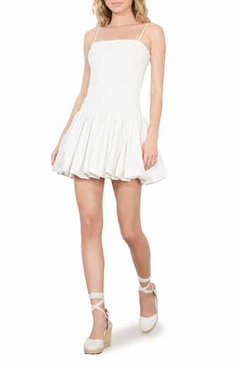 Alice + Olivia Arden Smocked Drop Waist Bubble Hem Minidress