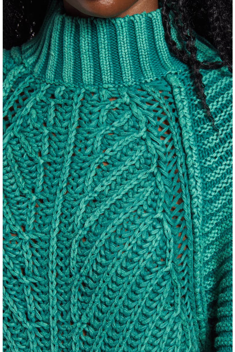 Sweetheart Mock Neck Sweater, Alternate, color, BOTANY