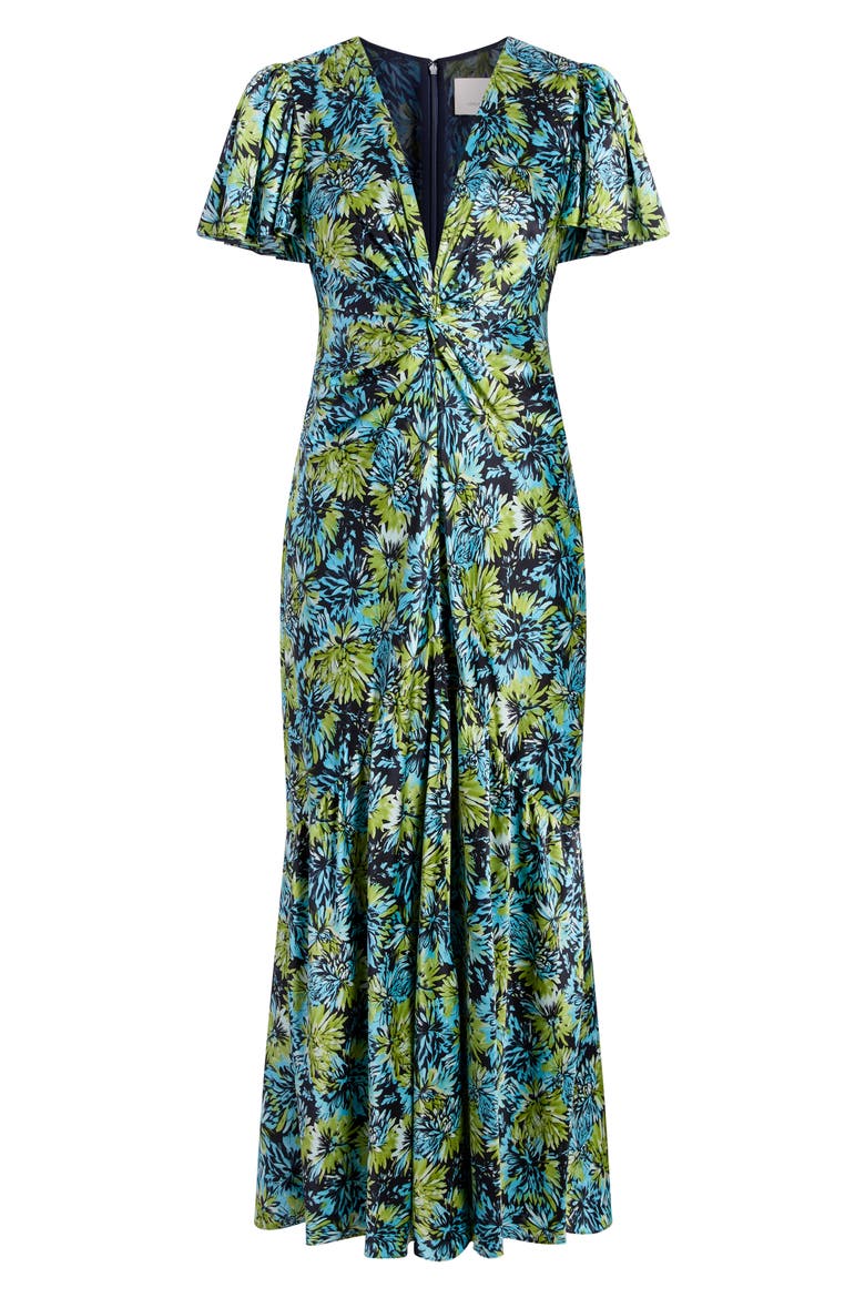 Dahlia Print Maxi Dress, Alternate, color, TROPICAL SKY MULTI