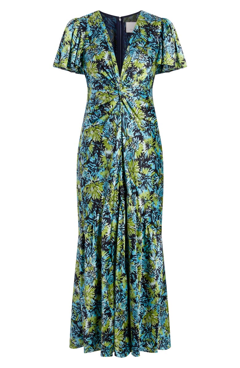 Cinq à Sept Dahlia Print Maxi Dress, Alternate, color, Tropical Sky Multi
