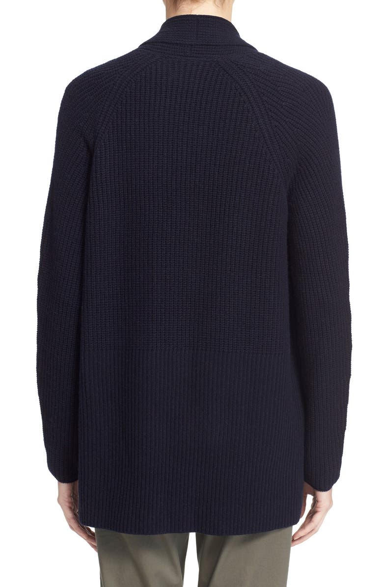Vince Directional Rib Wool & Cashmere Cardigan, Alternate, color, 