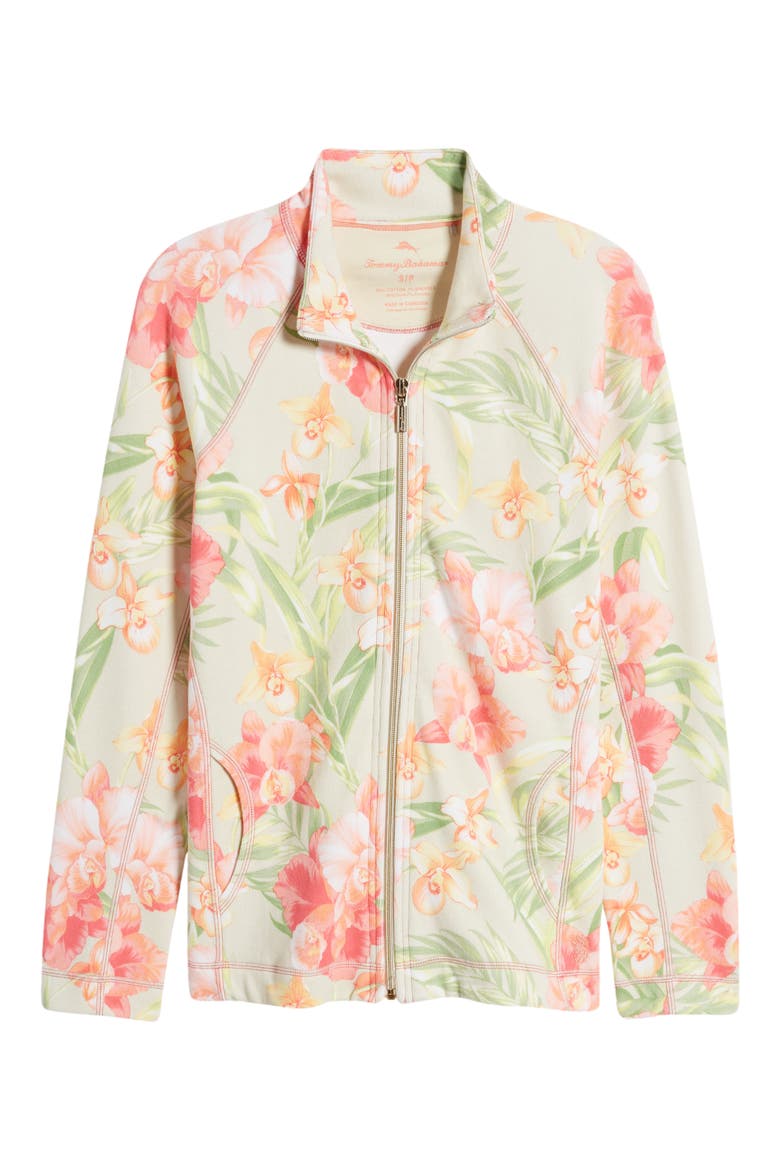 Aruba Fleur De Lei Front Zip Jacket, Alternate, color, CAMEO
