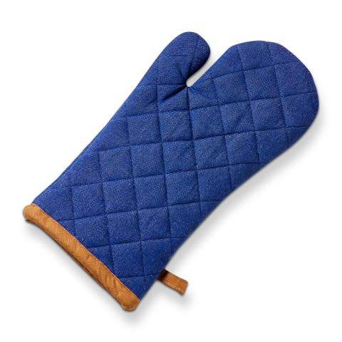 Grill Oven Mitt Blue Denim Cotton Summer