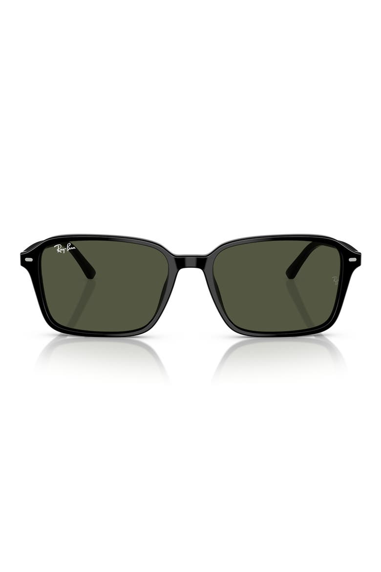 56mm Square Sunglasses, Main, color, BLACK
