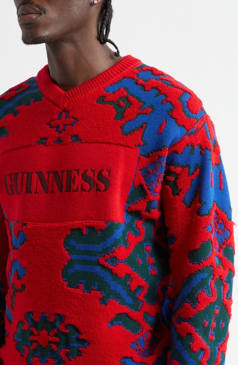 JW Anderson x Guinness Carpet Jacquard Wool Sweater, Alternate, color, Red