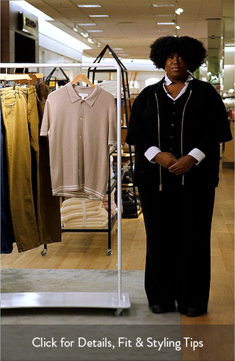 Short Sleeve Ribbed Cotton & Silk Cardigan, sales video thumbnail