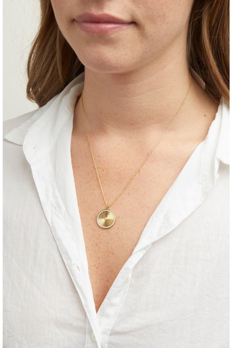 Shimmer Coin Pendant Necklace, Alternate, color, GOLD/ WHITE
