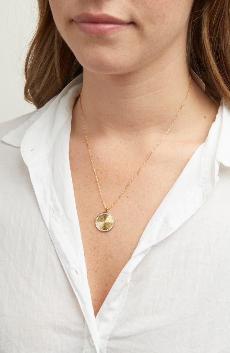 gorjana Shimmer Coin Pendant Necklace, Alternate, color,