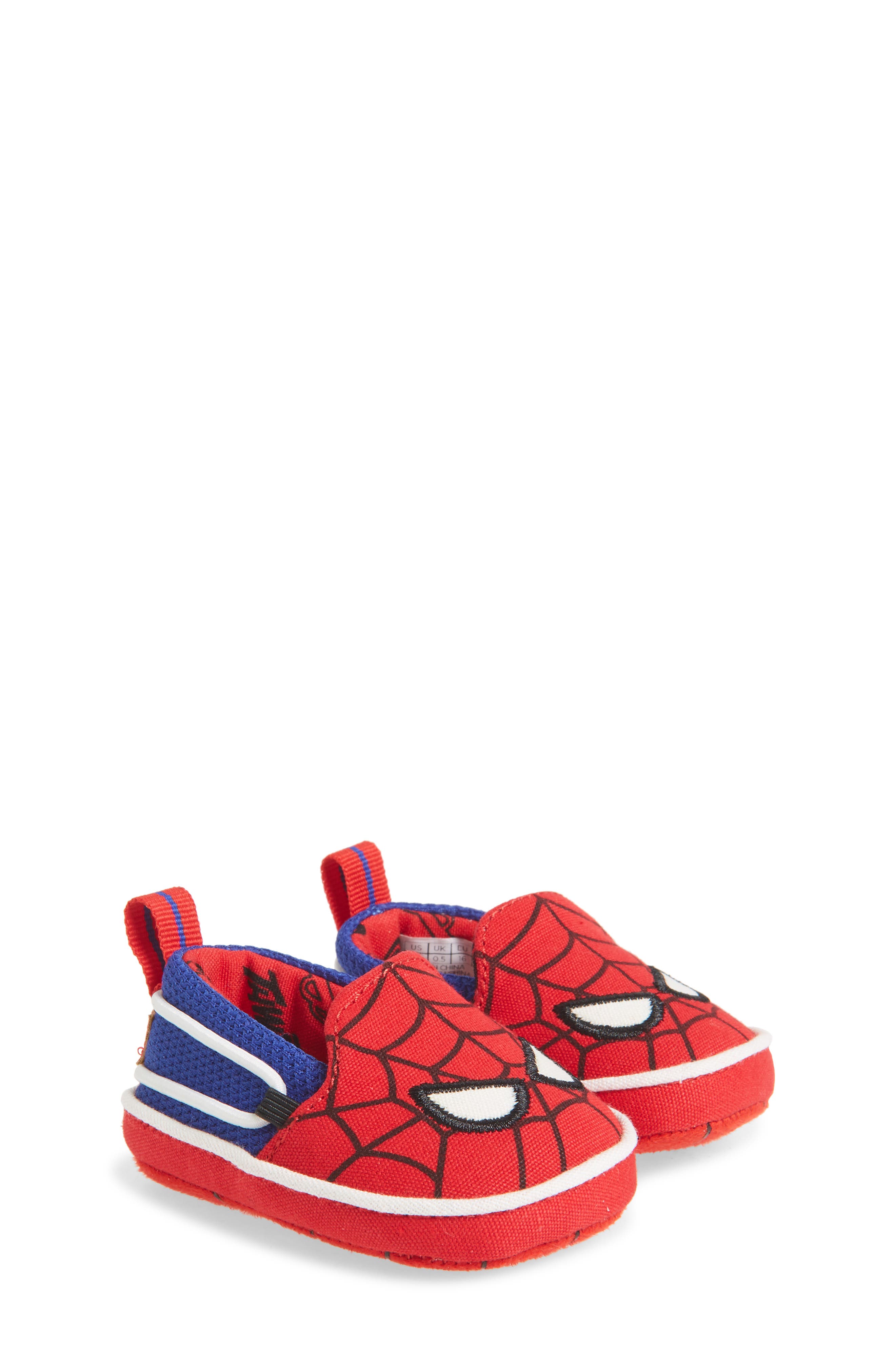 TOMS x Marvel Lima Spider Man Slip-On Crib Shoe, Main, color, 