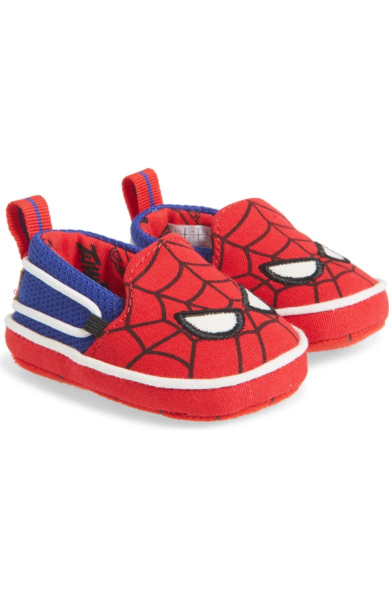 TOMS x Marvel Lima Spider Man Slip-On Crib Shoe, Main, color,