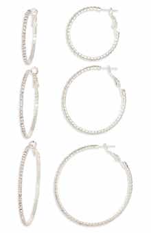 Tasha Set of 3 Crystal Hoop Earrings