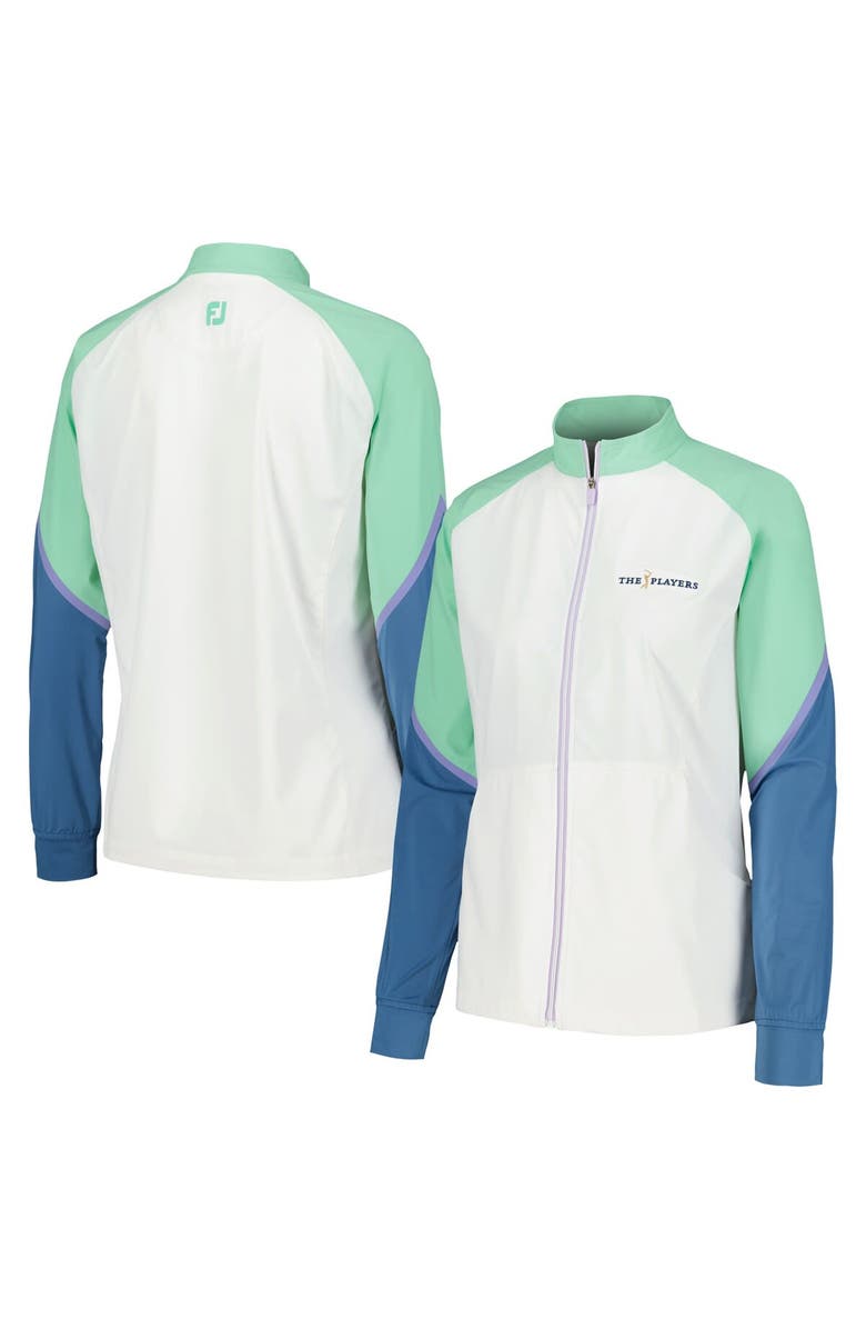 FOOTJOY Women's FootJoy White THE PLAYERS Color Block Full-Zip Jacket, Main, color, White