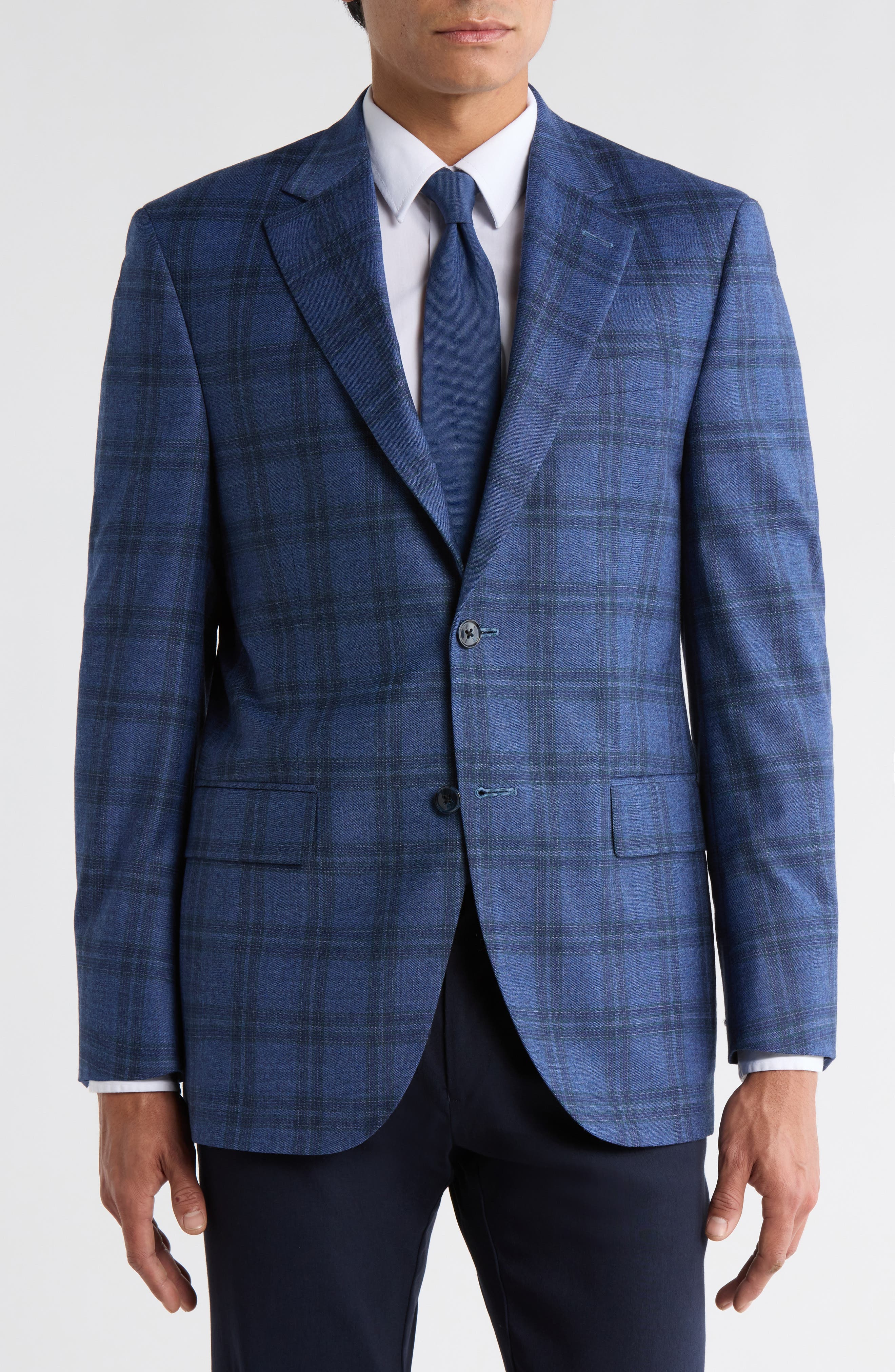Peter Millar Plaid Stretch Wool Sport Coat