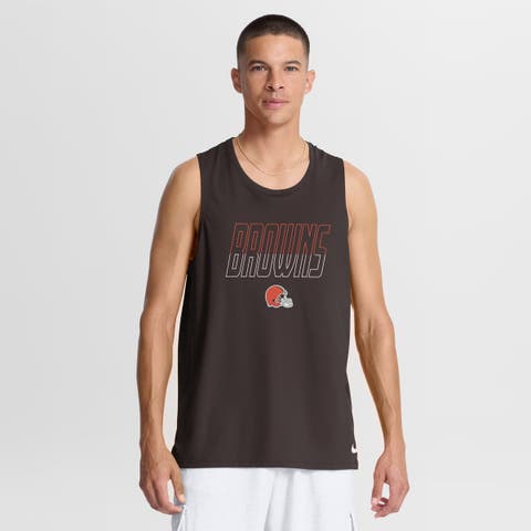 Men's Nike Brown Cleveland Browns Kickoff Miler Dri-FIT Tank​ Top