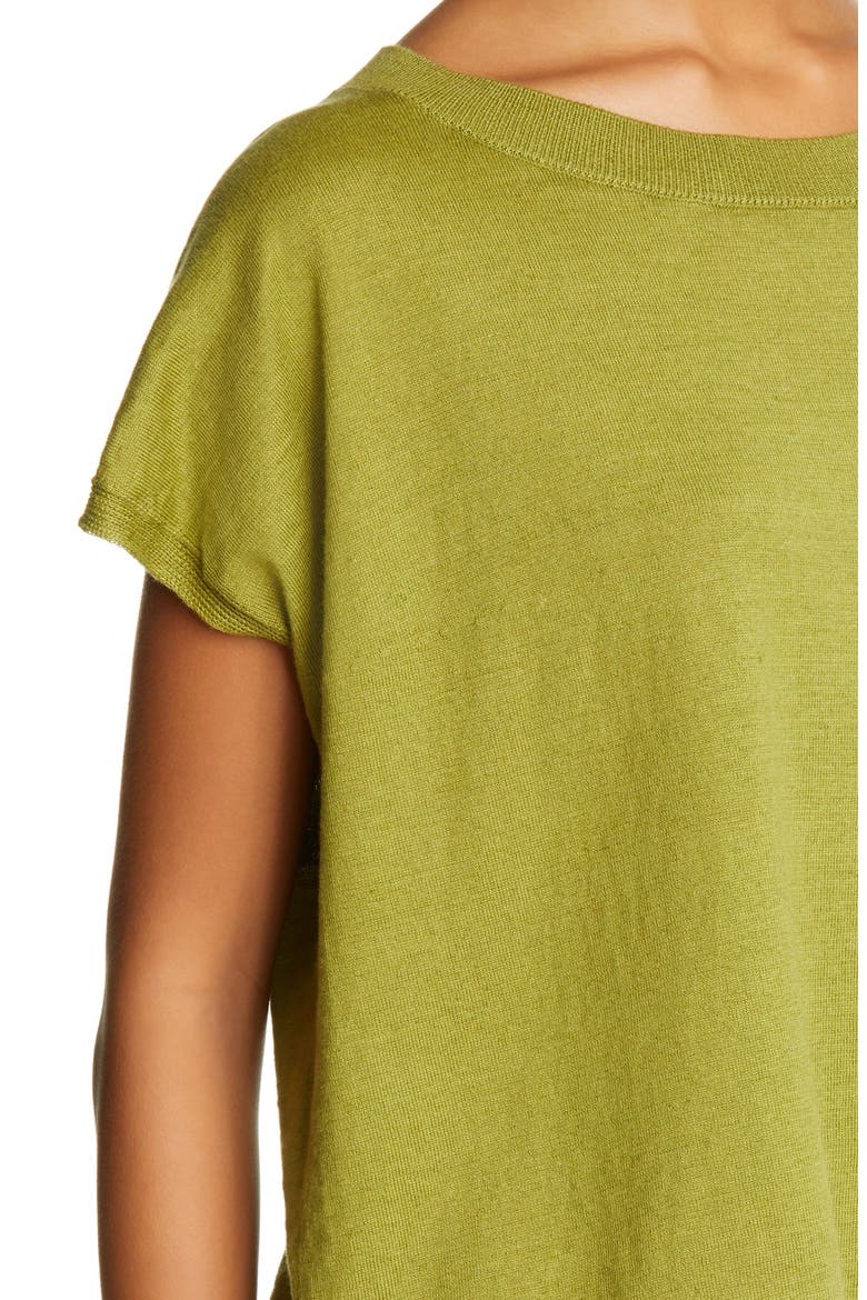 Organic Linen & Organic Cotton Sweater, Alternate, color, MUSTARD GREEN