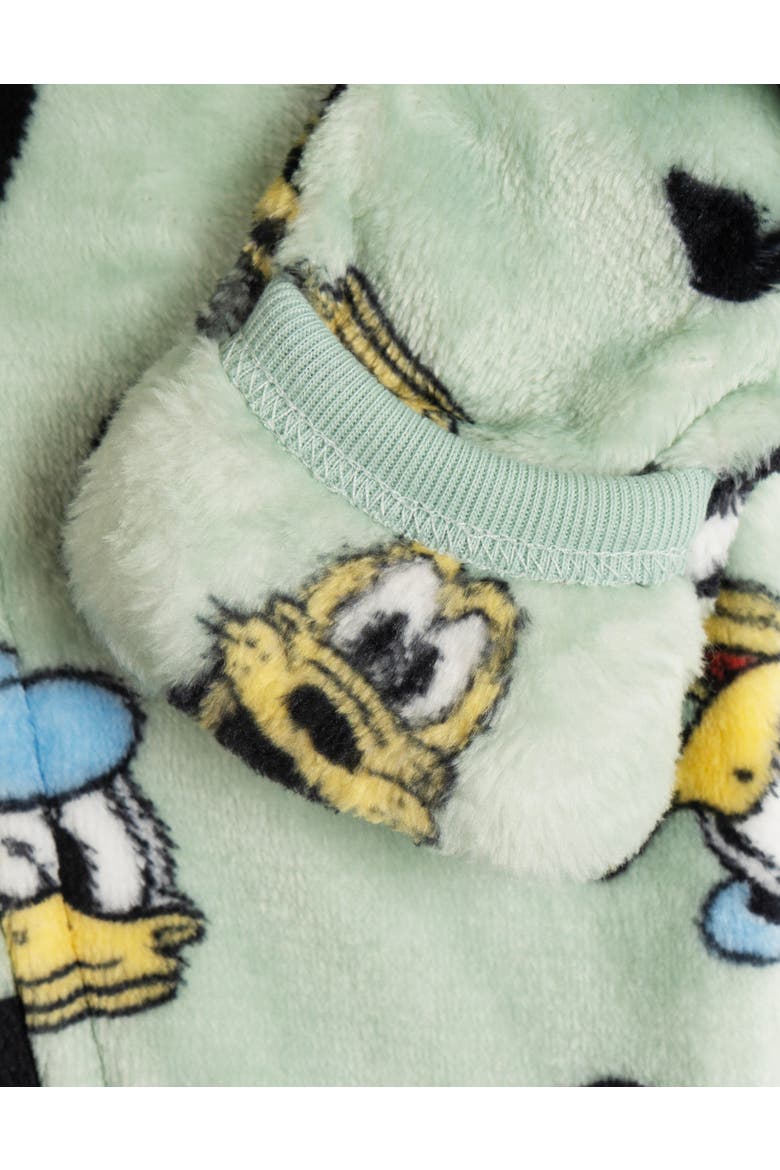 Mickey Mouse Fleece Footed Sleep N' Play, Alternate, color, Sage Mickey Friends