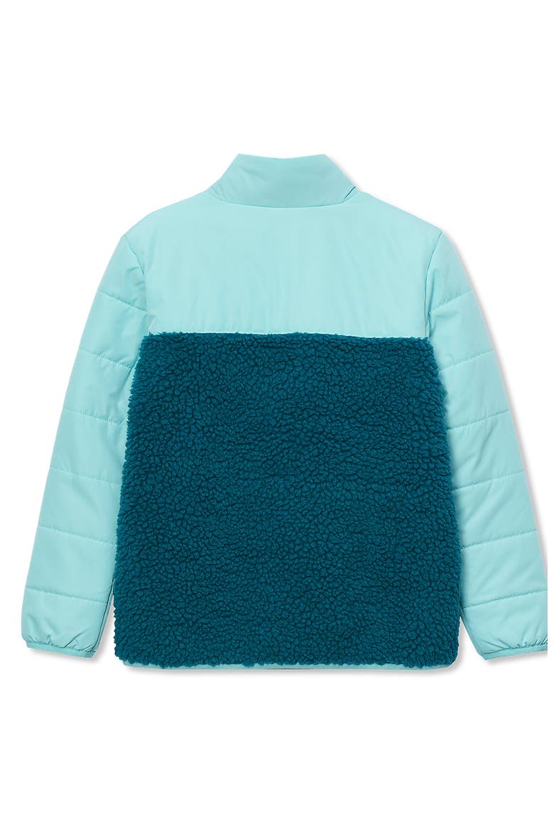 Kids Water Resistant Mixed Media Insulated Jacket, Alternate, color, Blue Aqua Splash