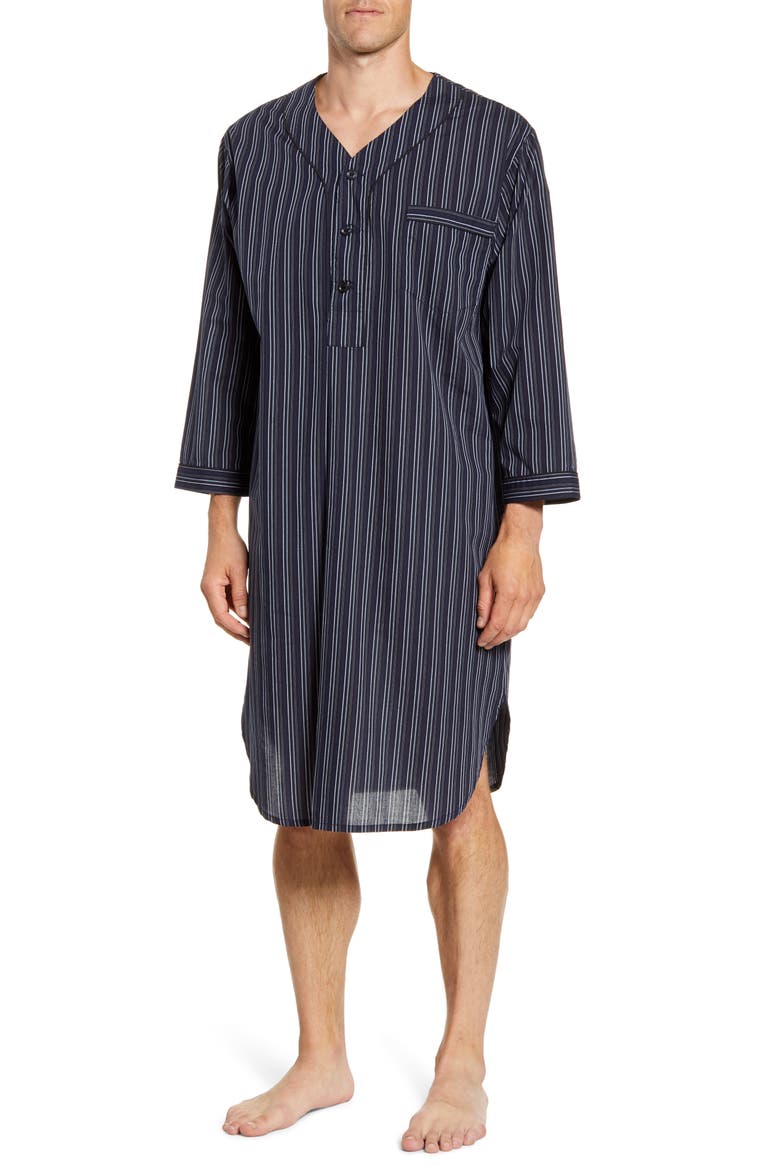 Bar Blues Cotton Blend Nightshirt, Main, color, NAVY