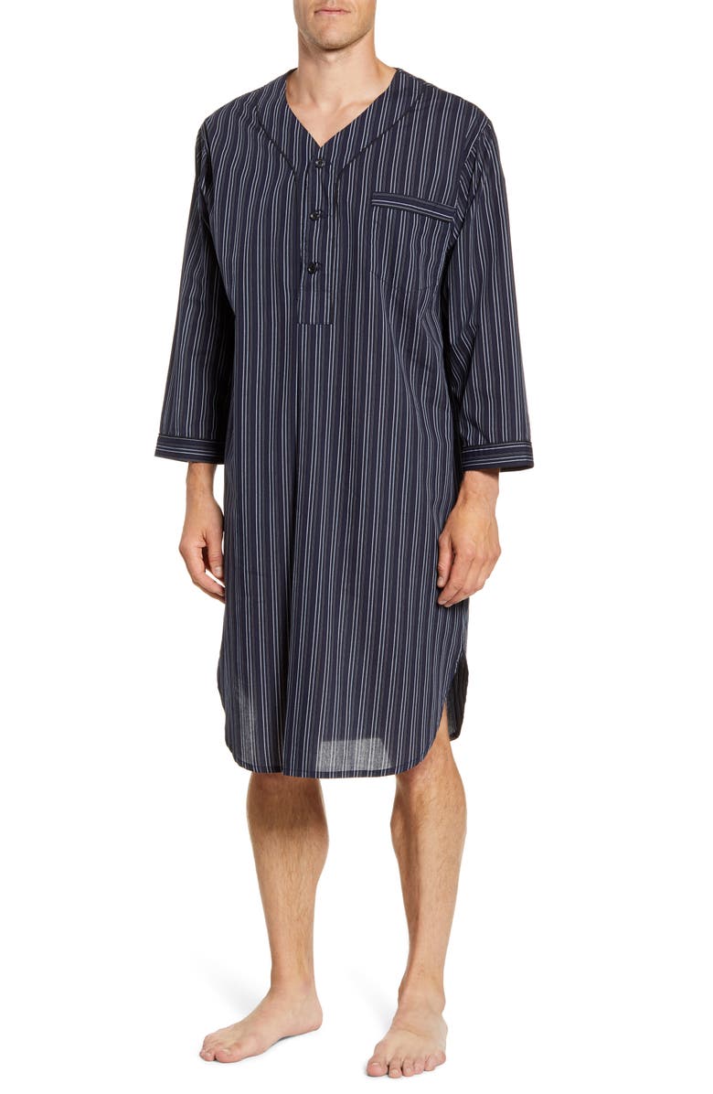 Majestic International Bar Blues Cotton Blend Nightshirt, Main, color, 