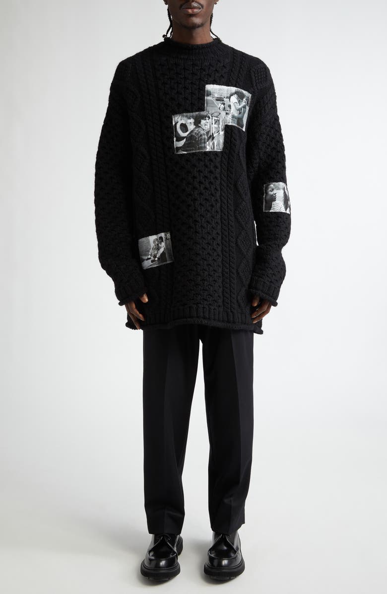 Joseph Szabo Photo Patch Wool Fisherman Sweater
