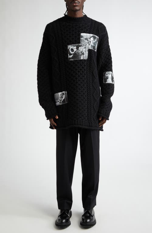 Takahiromiyashita The Soloist Takahiromiyashita Thesoloist. Joseph Szabo Photo Patch Wool Fisherman Sweater In Black