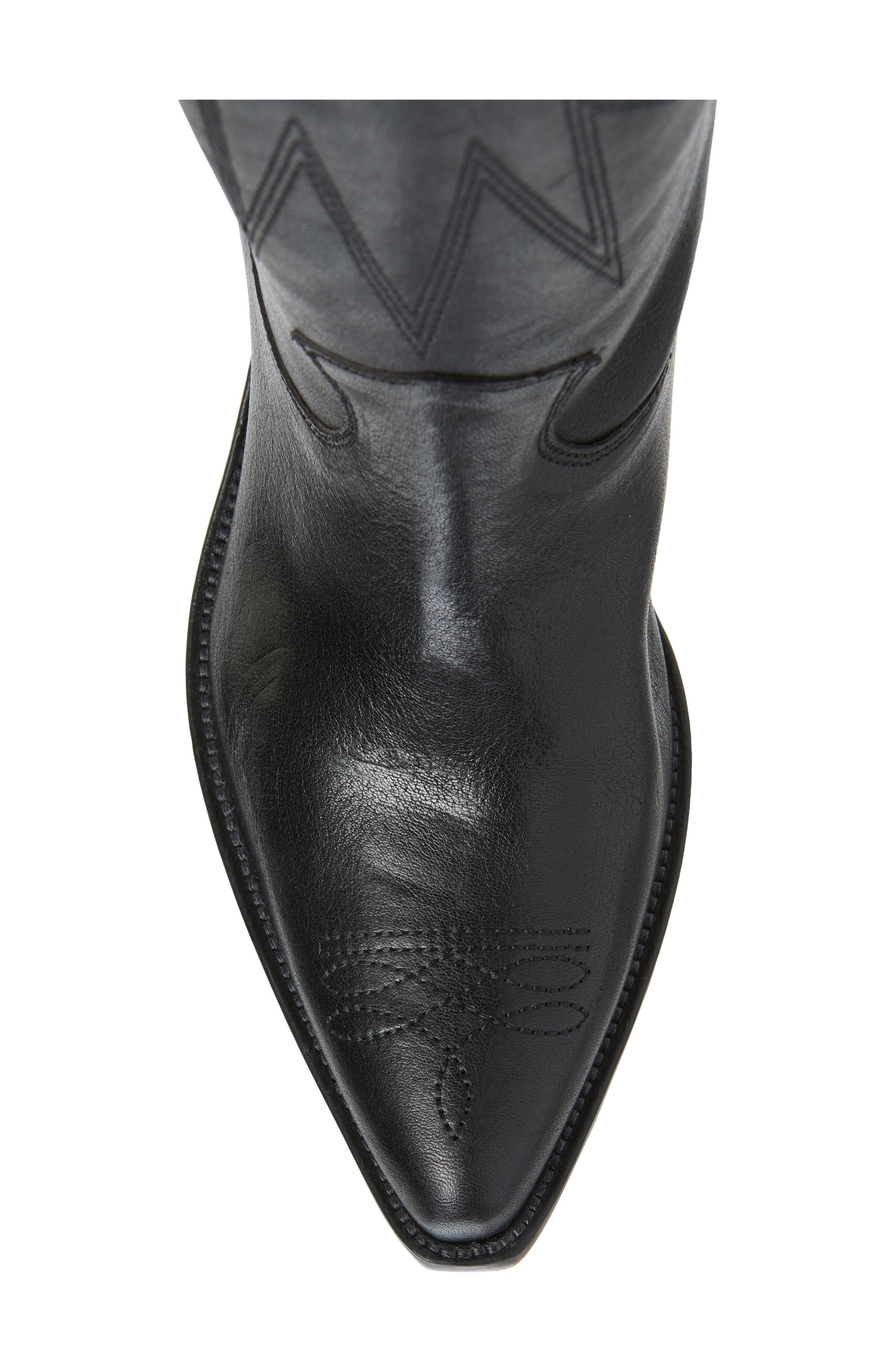 Wish Star Leather Western Boot, Alternate, color, BLACK
