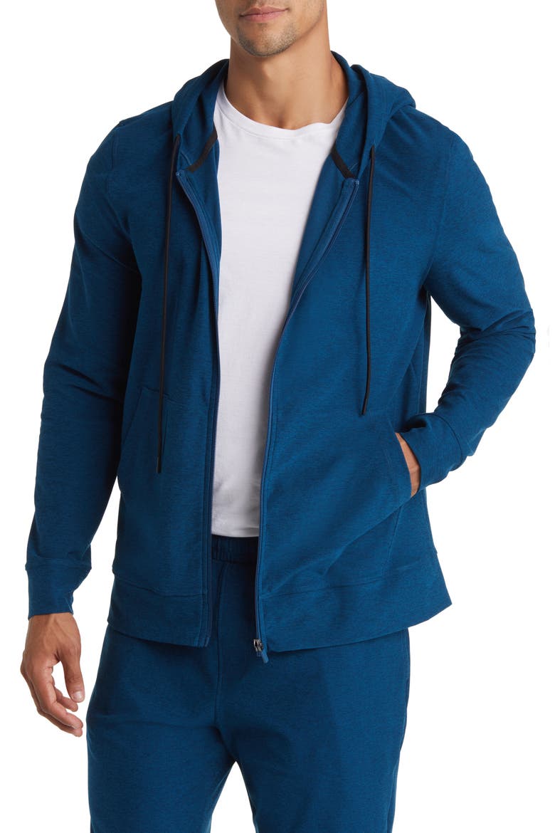 Freefit Zip Hoodie, Main, color, BLUE GEM HEATHER