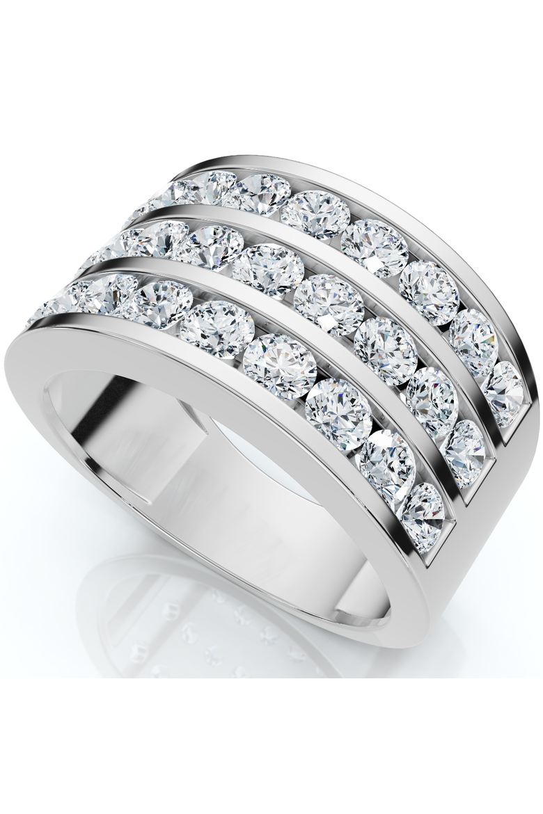 Men's 2.70Ct Diamond Anniversary Wedding Ring Gold Lab Grown, Alternate, color, 10k White Gold