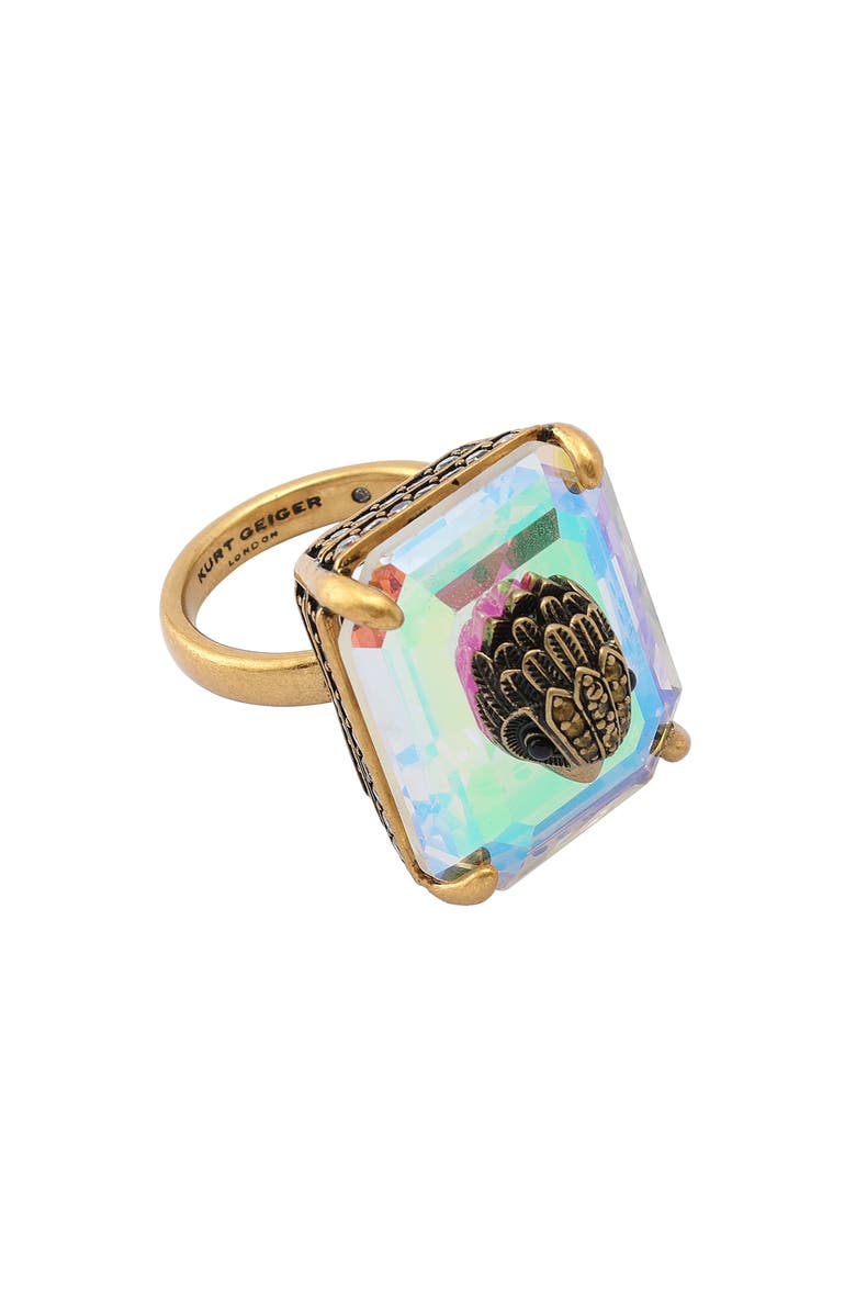 Kurt Geiger London Crystal Cocktail Ring, Alternate, color, Crystal Abalone