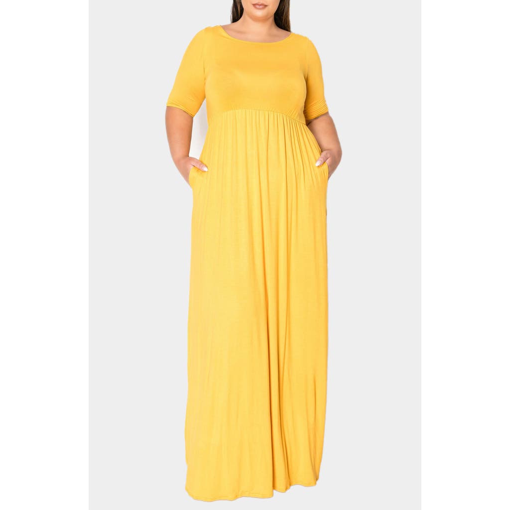 L I V D Eva Jersey Maxi Dress In Mustard