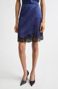 Stella McCartney Iconic Lace Trim Satin Wrap Skirt