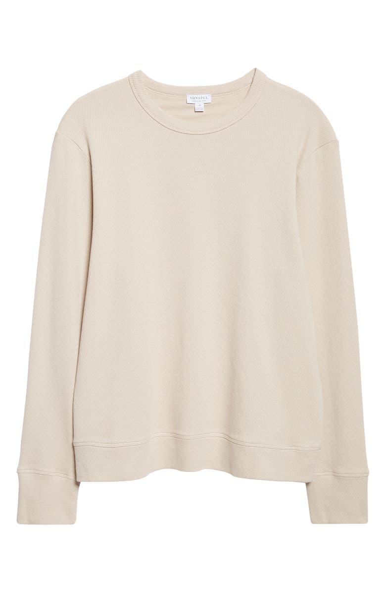 Sunspel Cellulock Supima<sup>®</sup> Cotton Cellulock Crewneck Sweatshirt, Alternate, color, Hazelwood