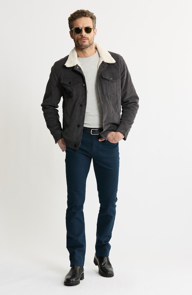 JACHS Corduroy Faux Shearling Lined Trucker Jacket, Alternate, color, Grey