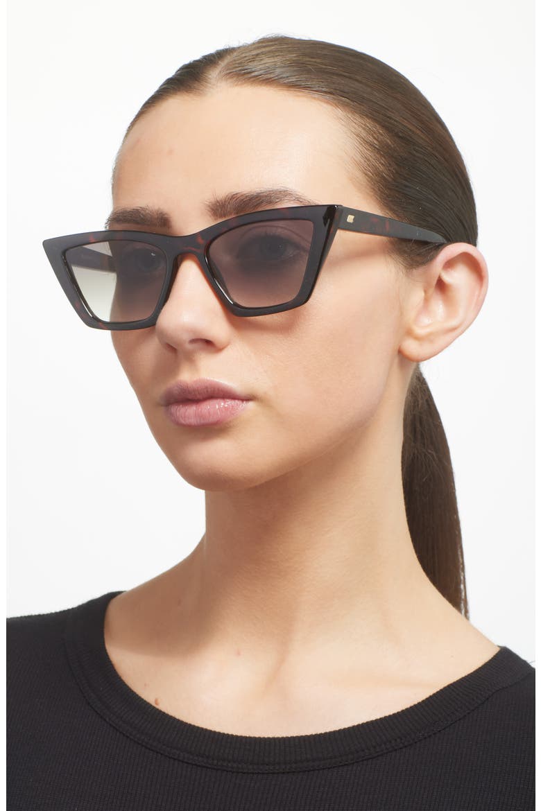Veledrome 54mm Gradient Cat Eye Sunglasses, Alternate, color, DARK TORT