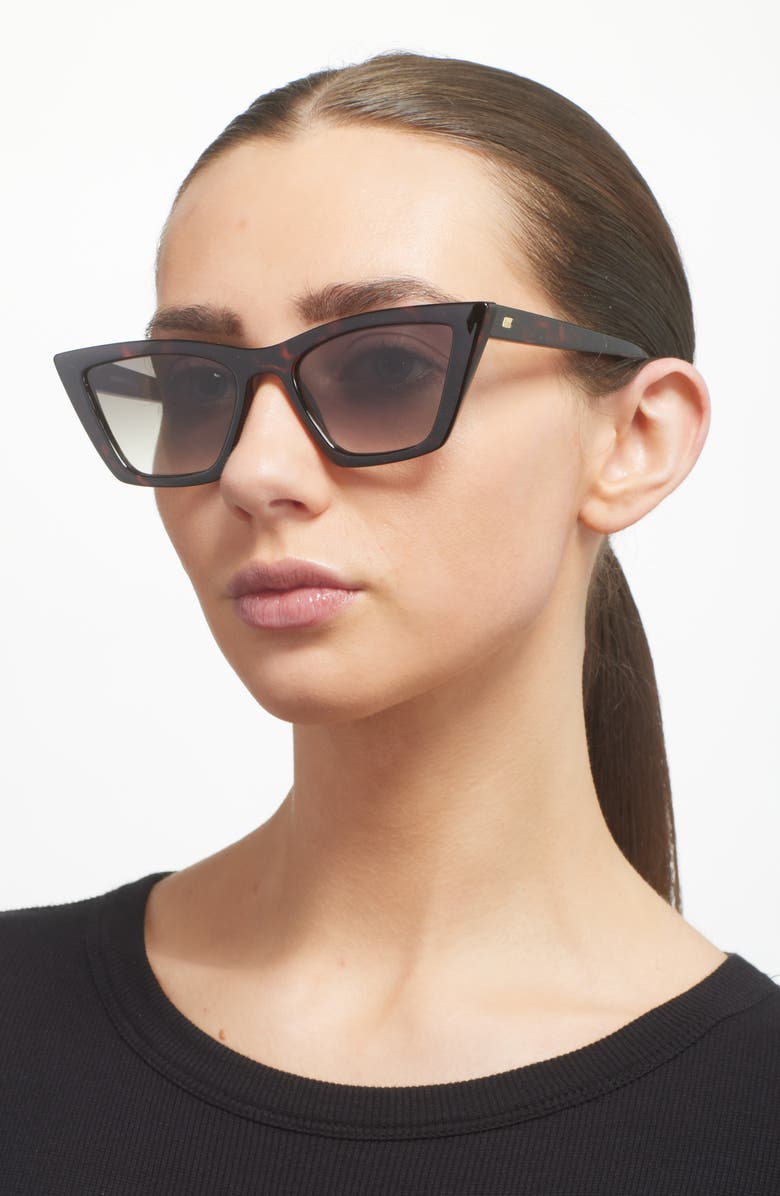 Le Specs Veledrome 54mm Gradient Cat Eye Sunglasses, Alternate, color, Dark Tort