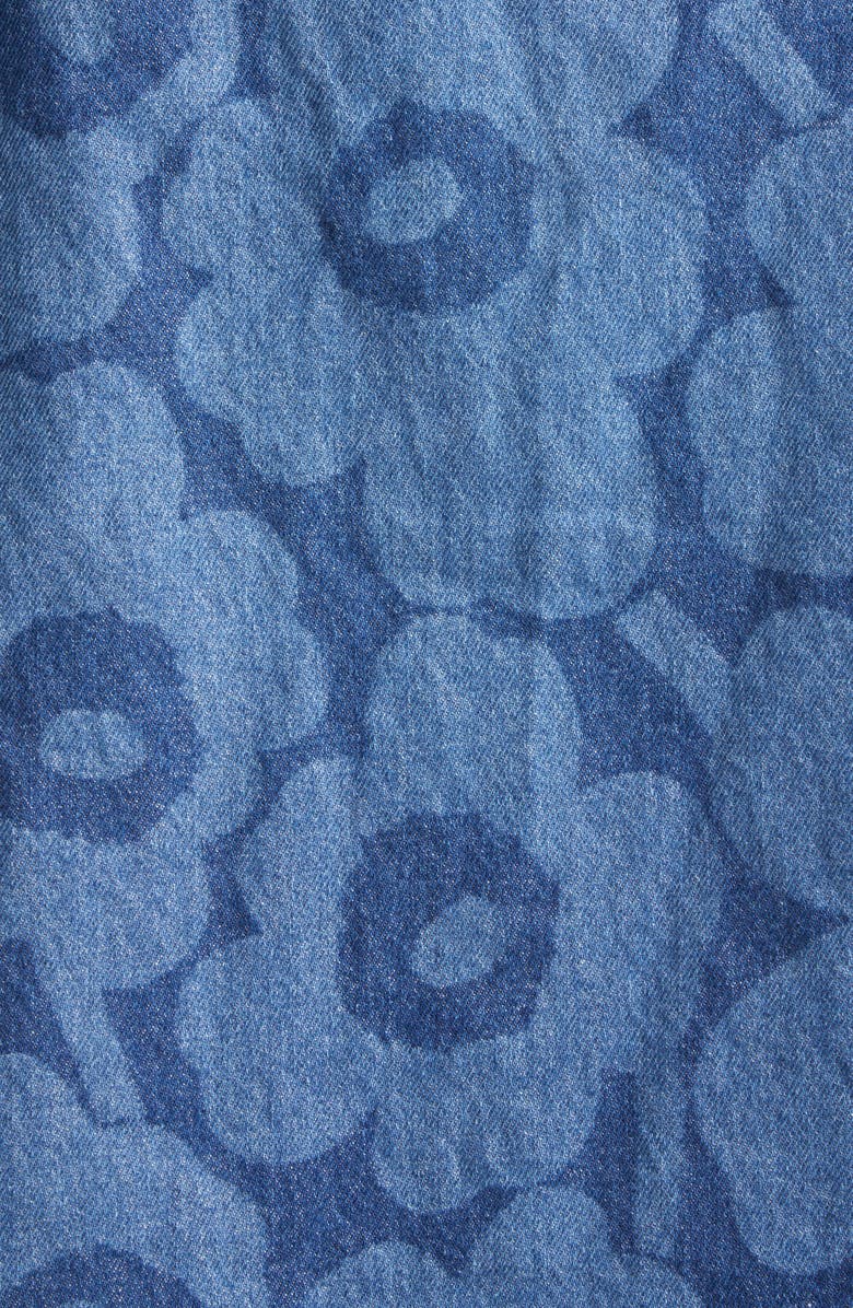 Marimekko Maridenim Kuvata Unikko Floral Print Top, Alternate, color, Mid Indigo