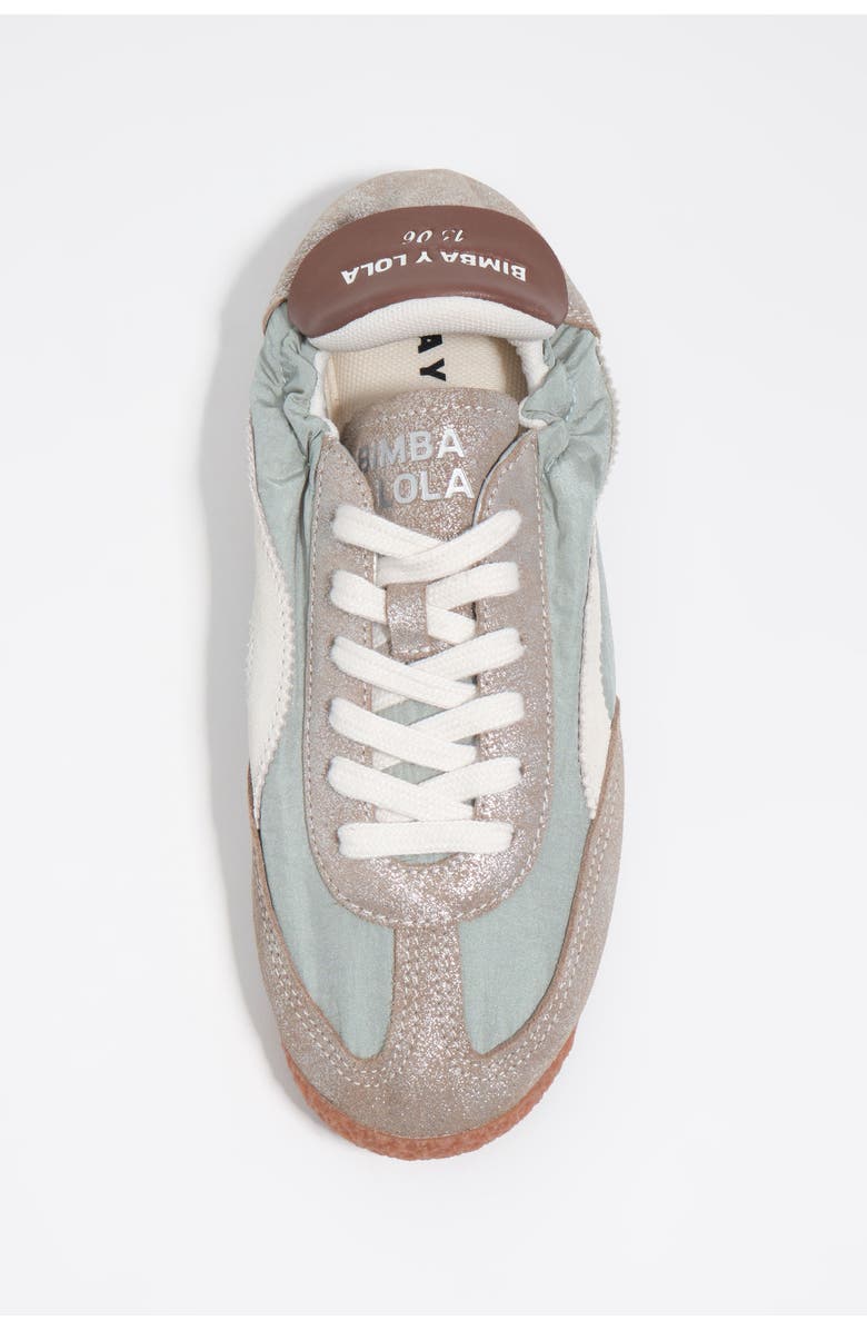 Bimba y Lola Suede & Nylon Elastic Sneakers, Alternate, color, Silver