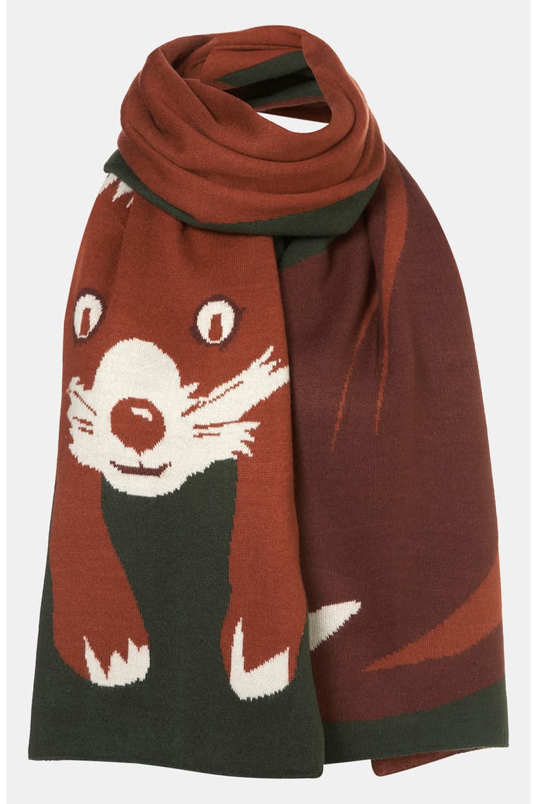 'Mrs. Foxy' Scarf, Main, color, DARK GREEN